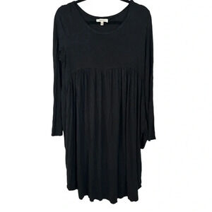 Hailey & Co Women’s Long Sleeve Black Scoop Neck Baby Doll Style Dress Sz L GUC